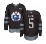 Adidas Edmonton Oilers #5 Mark Fayne Authentic Black 1917-2017 100th Anniversary NHL Jersey