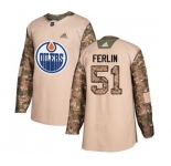 Adidas Edmonton Oilers #51 Brian Ferlin Authentic Camo Veterans Day Practice NHL Jersey
