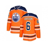 Adidas Edmonton Oilers #6 Adam Larsson Orange Home Authentic Stitched NHL Jersey