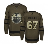 Adidas Edmonton Oilers #67 Benoit Pouliot Authentic Green Salute to Service NHL Jersey