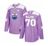 Adidas Edmonton Oilers #70 Ryan McLeod Authentic Purple Fights Cancer Practice NHL Jersey
