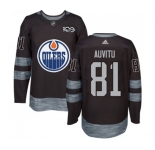 Adidas Edmonton Oilers #81 Yohann Auvitu Authentic Black 1917-2017 100th Anniversary NHL Jersey