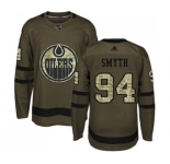 Adidas Edmonton Oilers #94 Ryan Smyth Authentic Green Salute to Service NHL Jersey