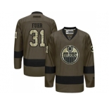 Edmonton Oilers #31 Grant Fuhr Green Salute to Service Stitched NHL Jersey