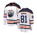 Edmonton Oilers #81 Yohann Auvitu Fanatics Branded White Away Breakaway NHL Jersey