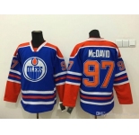 Men Adidas Edmonton Oilers #97 Connor McDavid Blue Stitched NHL Jersey