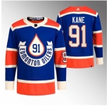 Men Edmonton Oilers #91 Evander Kane 2023 Royal Heritage Classic Primegreen Stitched Jersey