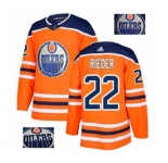 Men's Adidas Edmonton Oilers #22 Tobias Rieder Authentic Orange Fashion Gold NHL Jersey