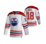 Men's Edmonton Oilers #18 James Neal White 2020-21 Reverse Retro Alternate Hockey Jersey