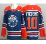 Men's Edmonton Oilers #18 Zach Hyman Blue Authentic Jersey