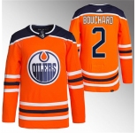 Men's Edmonton Oilers #2 Evan Bouchard Orange Stitched Jersey