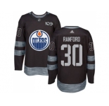 Men's Edmonton Oilers #30 Bill Ranford Black 1917-2017 100th Anniversary Stitched NHL Jersey