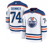 Men's Edmonton Oilers #74 Stuart Skinner Fanatics White 2024-25 Away Premium Jersey