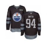 Men's Edmonton Oilers #94 Ryan Smyth Black 1917-2017 100th Anniversary Stitched NHL Jersey