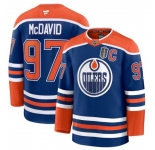 Men's Edmonton Oilers #97 Connor McDavid Royal 2025 Stanley Cup Final Home Premium Jersey