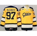 Men's Edmonton Oilers #97 Connor McDavid Yellow 2024-25 With C Patch Heritage Classic Primegreen Stitched Jersey