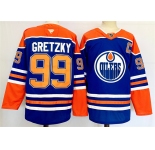 Men's Edmonton Oilers #99 Wayne Gretzky Royal 2024-25 Stitched Jersey