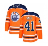 Men's Oilers #41 Mike Smith Orange Home Authentic Stitched Hockey Jersey