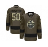 Men's Reebok Edmonton Oilers #50 Jonas Gustavsson Authentic Green Salute to Service NHL Jersey