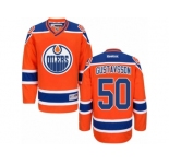 Men's Reebok Edmonton Oilers #50 Jonas Gustavsson Authentic Orange Third NHL Jersey
