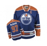 Men's Reebok Edmonton Oilers #97 Connor McDavid Authentic Royal Blue Home C Patch NHL Jersey
