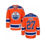 Women's Reebok Edmonton Oilers #27 Milan Lucic Premier Orange Third NHL Jersey