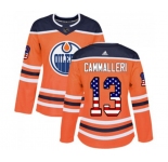 Women Adidas Edmonton Oilers #13 Mike Cammalleri Authentic Orange USA Flag Fashion NHL Jersey