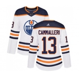 Women Adidas Edmonton Oilers #13 Mike Cammalleri Authentic White Away NHL Jersey