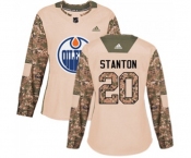 Women Adidas Edmonton Oilers #20 Ryan Stanton Authentic Camo Veterans Day Practice NHL Jersey