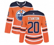 Women Adidas Edmonton Oilers #20 Ryan Stanton Authentic Orange Home NHL Jersey