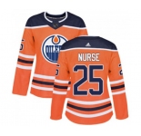 Women Adidas Edmonton Oilers #25 Darnell Nurse Authentic Orange Home NHL Jersey