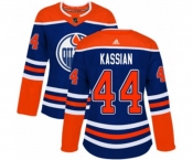 Women Adidas Edmonton Oilers #44 Zack Kassian Authentic Royal Blue Alternate NHL Jersey