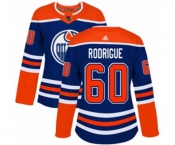 Women Adidas Edmonton Oilers #60 Olivier Rodrigue Authentic Royal Blue Alternate NHL Jersey