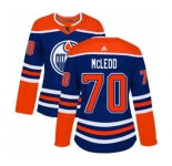 Women Adidas Edmonton Oilers #70 Ryan McLeod Authentic Royal Blue Alternate NHL Jersey