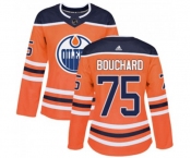 Women Adidas Edmonton Oilers #75 Evan Bouchard Authentic Orange Home NHL Jersey