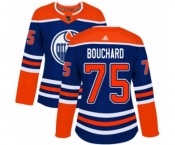Women Adidas Edmonton Oilers #75 Evan Bouchard Authentic Royal Blue Alternate NHL Jersey