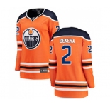 Women Edmonton Oilers #2 Andrej Sekera Fanatics Branded Orange Home Breakaway NHL Jersey