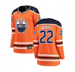 Women Edmonton Oilers #22 Jean-Francois Jacques Fanatics Branded Orange Home Breakaway NHL Jersey
