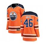 Women Edmonton Oilers #46 Pontus Aberg Authentic Orange Home Fanatics Branded Breakaway NHL Jersey