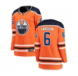 Women Edmonton Oilers #6 Adam Larsson Fanatics Branded Orange Home Breakaway NHL Jersey