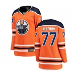Women Edmonton Oilers #77 Oscar Klefbom Fanatics Branded Orange Home Breakaway NHL Jersey