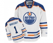 Women Reebok Edmonton Oilers #1 Laurent Brossoit Authentic White Away NHL Jersey