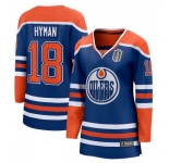 Women's Edmonton Oilers #18 Zach Hyman Royal 2025 Stanley Cup Final Home Breakaway Jersey