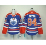 women nhl edmonton oilers #94 smyth lt.blue