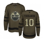 Youth Adidas Edmonton Oilers #10 Esa Tikkanen Authentic Green Salute to Service NHL Jersey