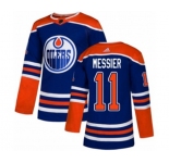 Youth Adidas Edmonton Oilers #11 Mark Messier Authentic Royal Blue Alternate NHL Jersey