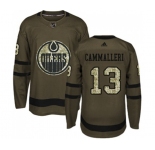 Youth Adidas Edmonton Oilers #13 Mike Cammalleri Authentic Green Salute to Service NHL Jersey