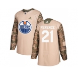 Youth Adidas Edmonton Oilers #21 Andrew Ference Camo Authentic 2017 Veterans Day Stitched NHL Jersey