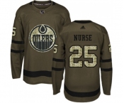Youth Adidas Edmonton Oilers #25 Darnell Nurse Authentic Green Salute to Service NHL Jersey