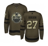 Youth Adidas Edmonton Oilers #27 Boyd Gordon Authentic Green Salute to Service NHL Jersey